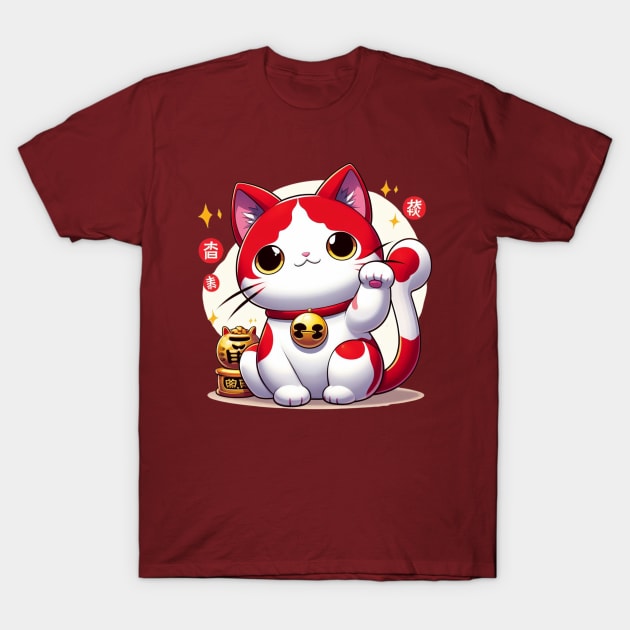 Jibanyan Maneki Neko T-Shirt by Tiger Mountain Design Co.